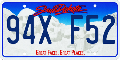 SD license plate 94XF52