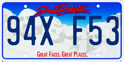 SD license plate 94XF53