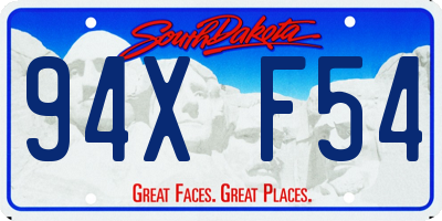 SD license plate 94XF54