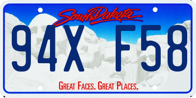 SD license plate 94XF58