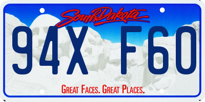 SD license plate 94XF60