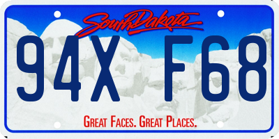 SD license plate 94XF68