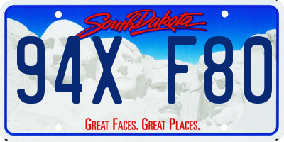 SD license plate 94XF80