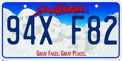 SD license plate 94XF82