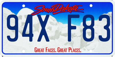 SD license plate 94XF83
