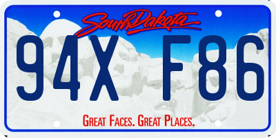 SD license plate 94XF86