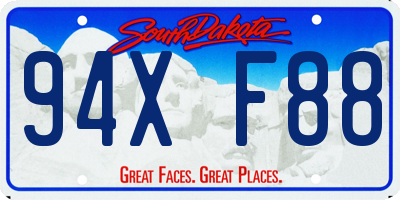 SD license plate 94XF88