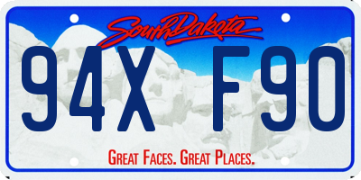 SD license plate 94XF90