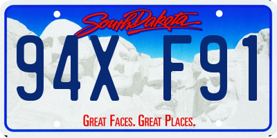 SD license plate 94XF91