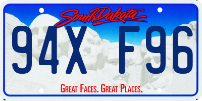 SD license plate 94XF96