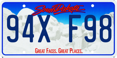 SD license plate 94XF98