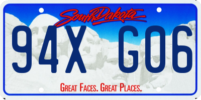 SD license plate 94XG06