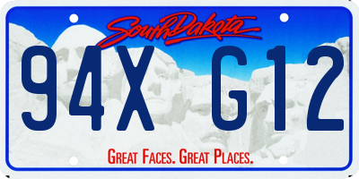 SD license plate 94XG12
