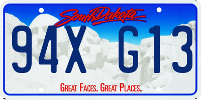 SD license plate 94XG13