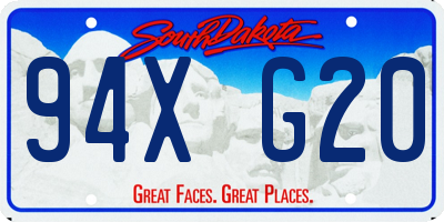 SD license plate 94XG20
