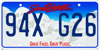 SD license plate 94XG26