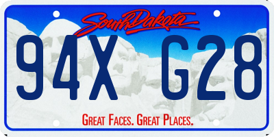 SD license plate 94XG28