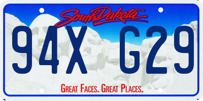 SD license plate 94XG29