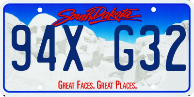 SD license plate 94XG32
