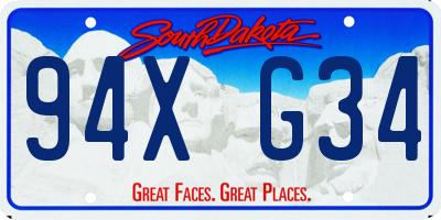 SD license plate 94XG34