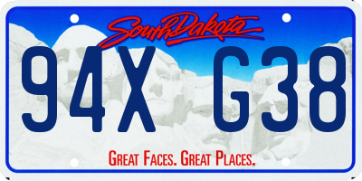 SD license plate 94XG38