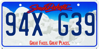 SD license plate 94XG39
