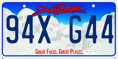 SD license plate 94XG44