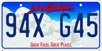SD license plate 94XG45