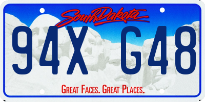 SD license plate 94XG48