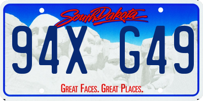 SD license plate 94XG49