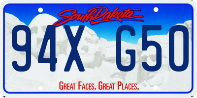 SD license plate 94XG50