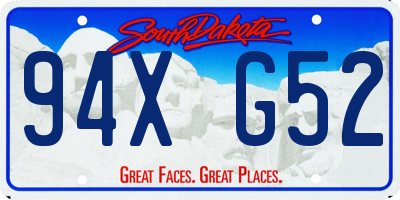 SD license plate 94XG52