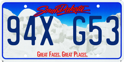 SD license plate 94XG53