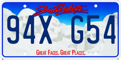 SD license plate 94XG54