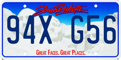 SD license plate 94XG56