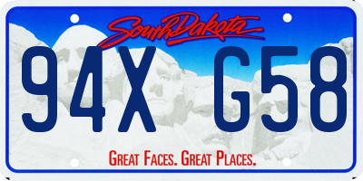 SD license plate 94XG58
