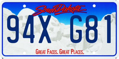 SD license plate 94XG81