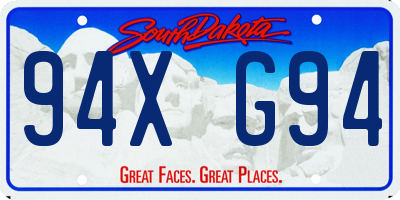 SD license plate 94XG94