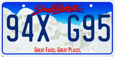 SD license plate 94XG95