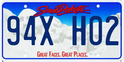 SD license plate 94XH02