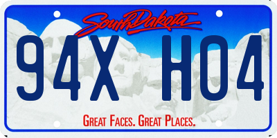 SD license plate 94XH04