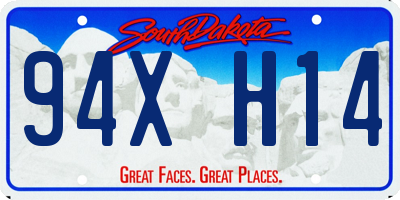 SD license plate 94XH14