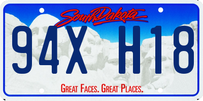 SD license plate 94XH18