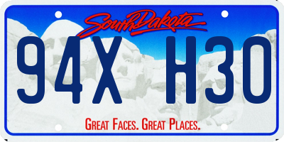 SD license plate 94XH30