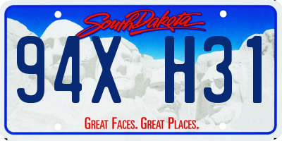 SD license plate 94XH31