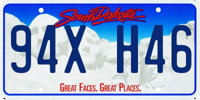 SD license plate 94XH46