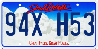 SD license plate 94XH53
