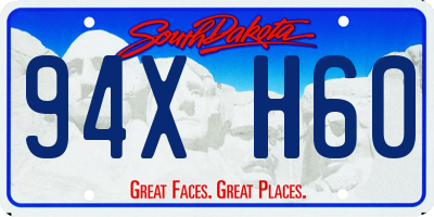 SD license plate 94XH60