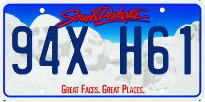 SD license plate 94XH61