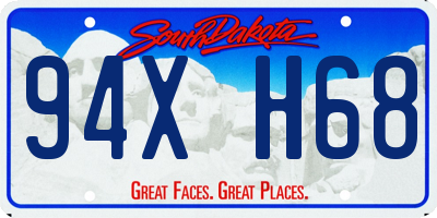 SD license plate 94XH68
